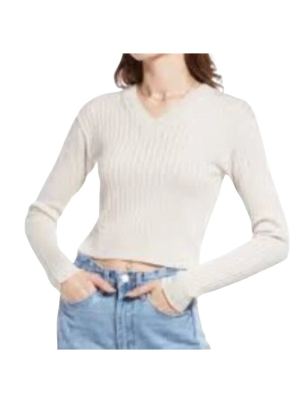 NWT BP Ivory Cropped Sweater Small